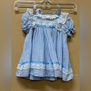 Vintage Ronna Infant Blue Dress Size 12 Months